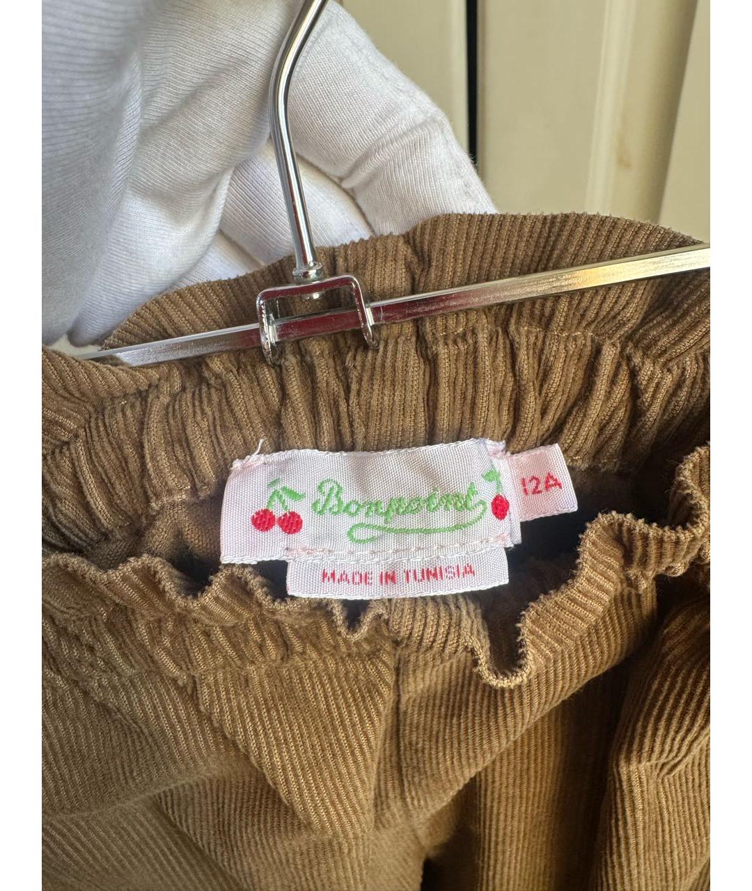 BONPOINT Коричневые хлопковые брюки и шорты, фото 5