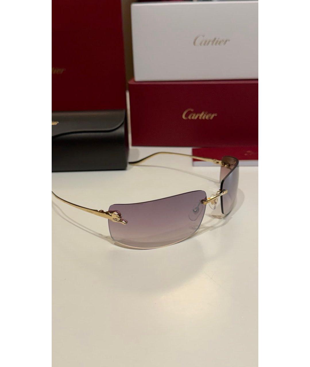 CARTIER Золотые металлические солнцезащитные очки, фото 2