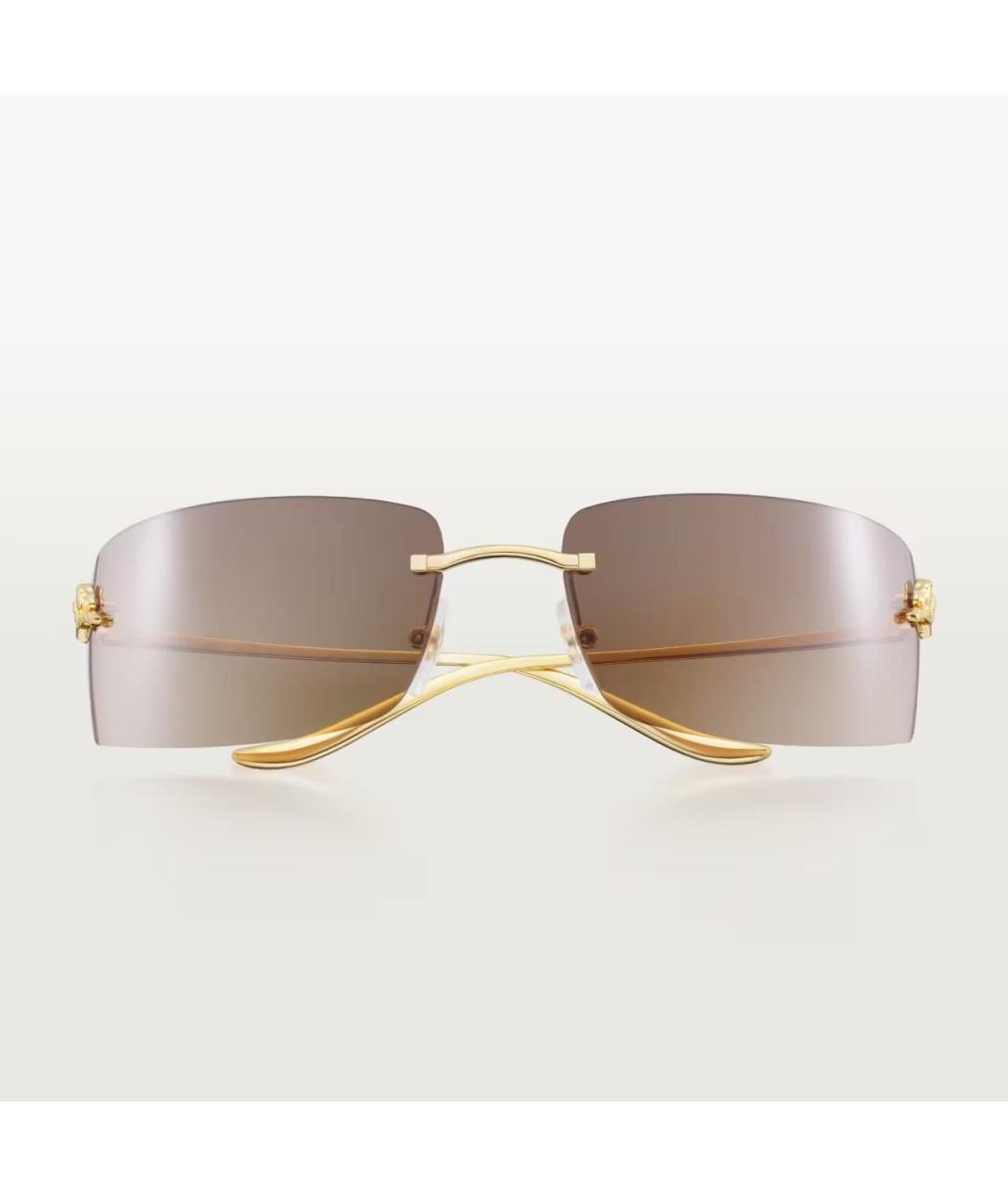CARTIER Золотые металлические солнцезащитные очки, фото 5