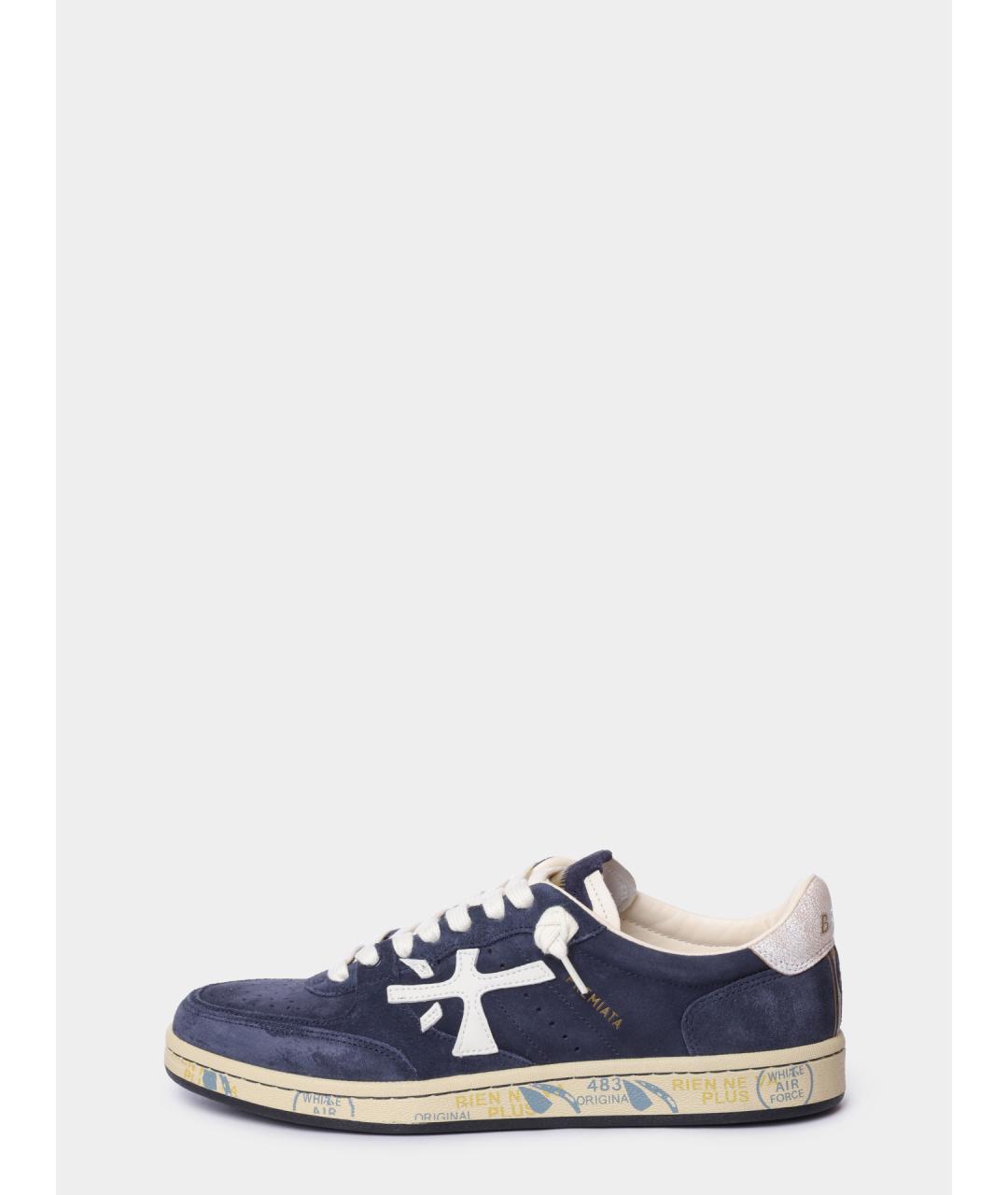 PREMIATA Синие замшевые низкие кроссовки / кеды, фото 6