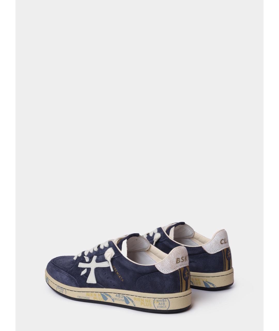 PREMIATA Синие замшевые низкие кроссовки / кеды, фото 5