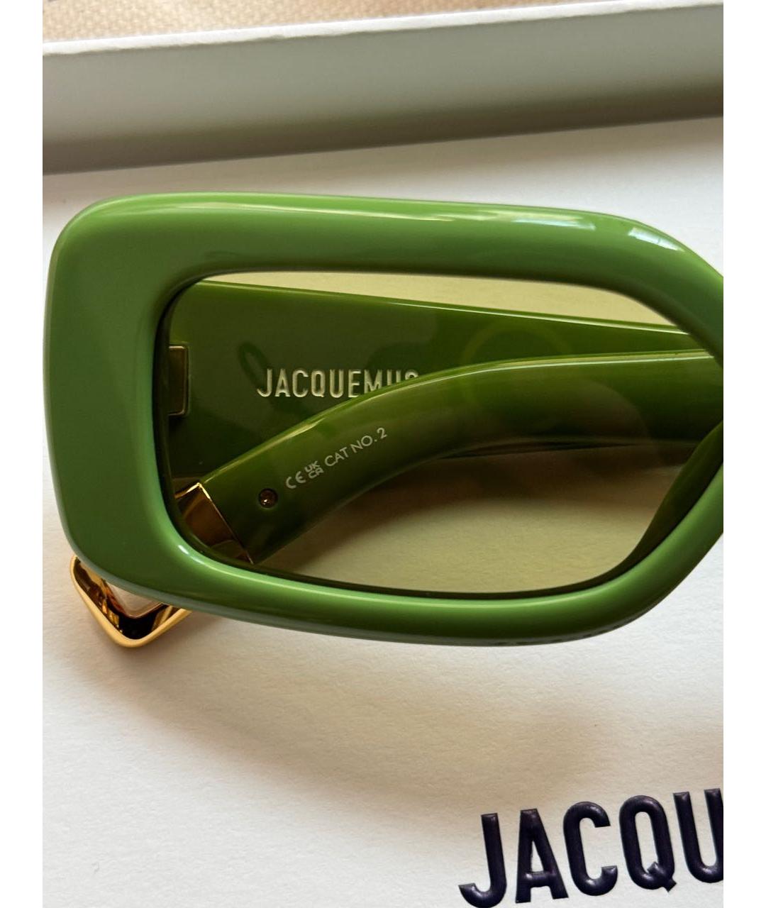 JACQUEMUS Зеленые пластиковые солнцезащитные очки, фото 3