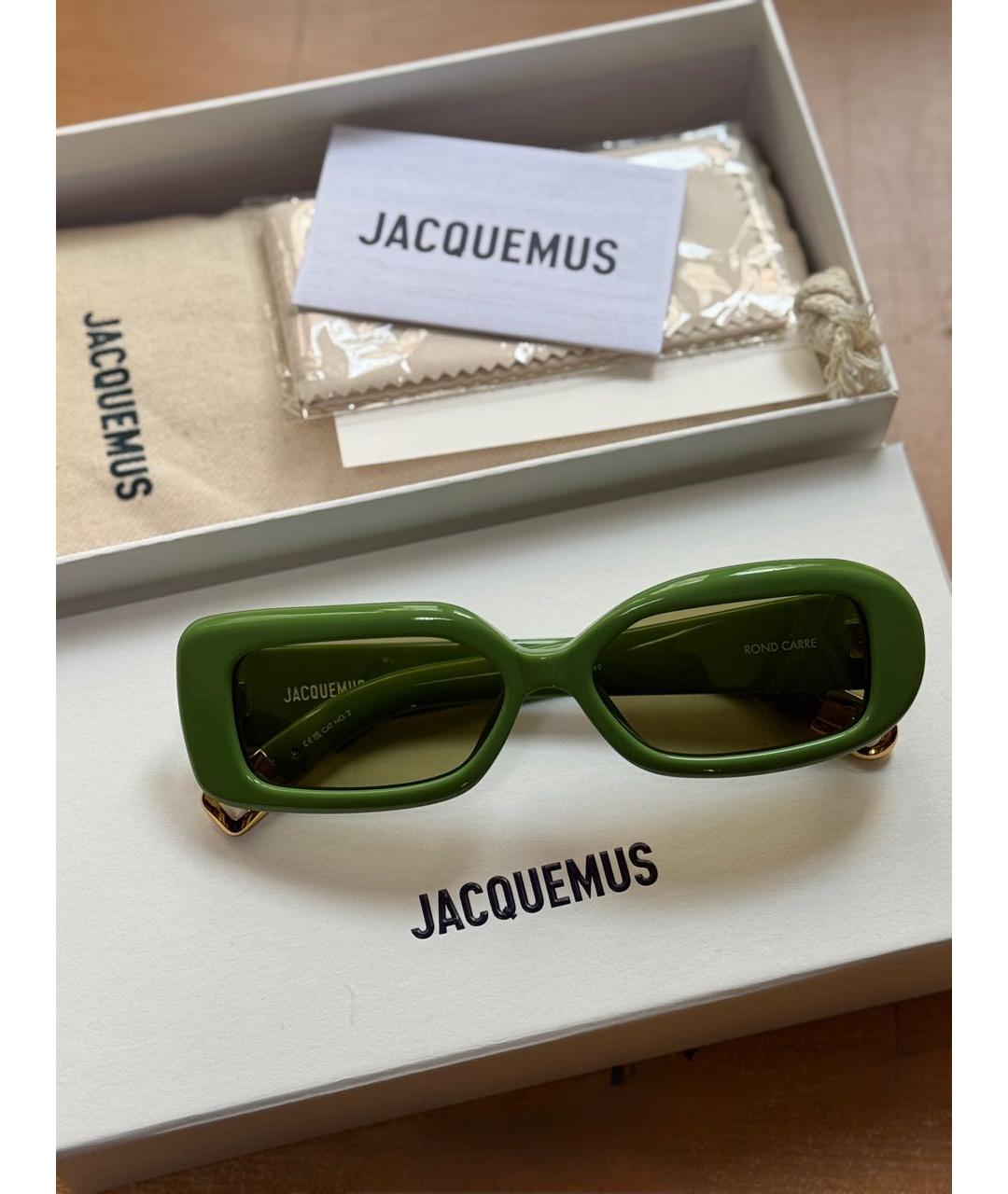 JACQUEMUS Зеленые пластиковые солнцезащитные очки, фото 2