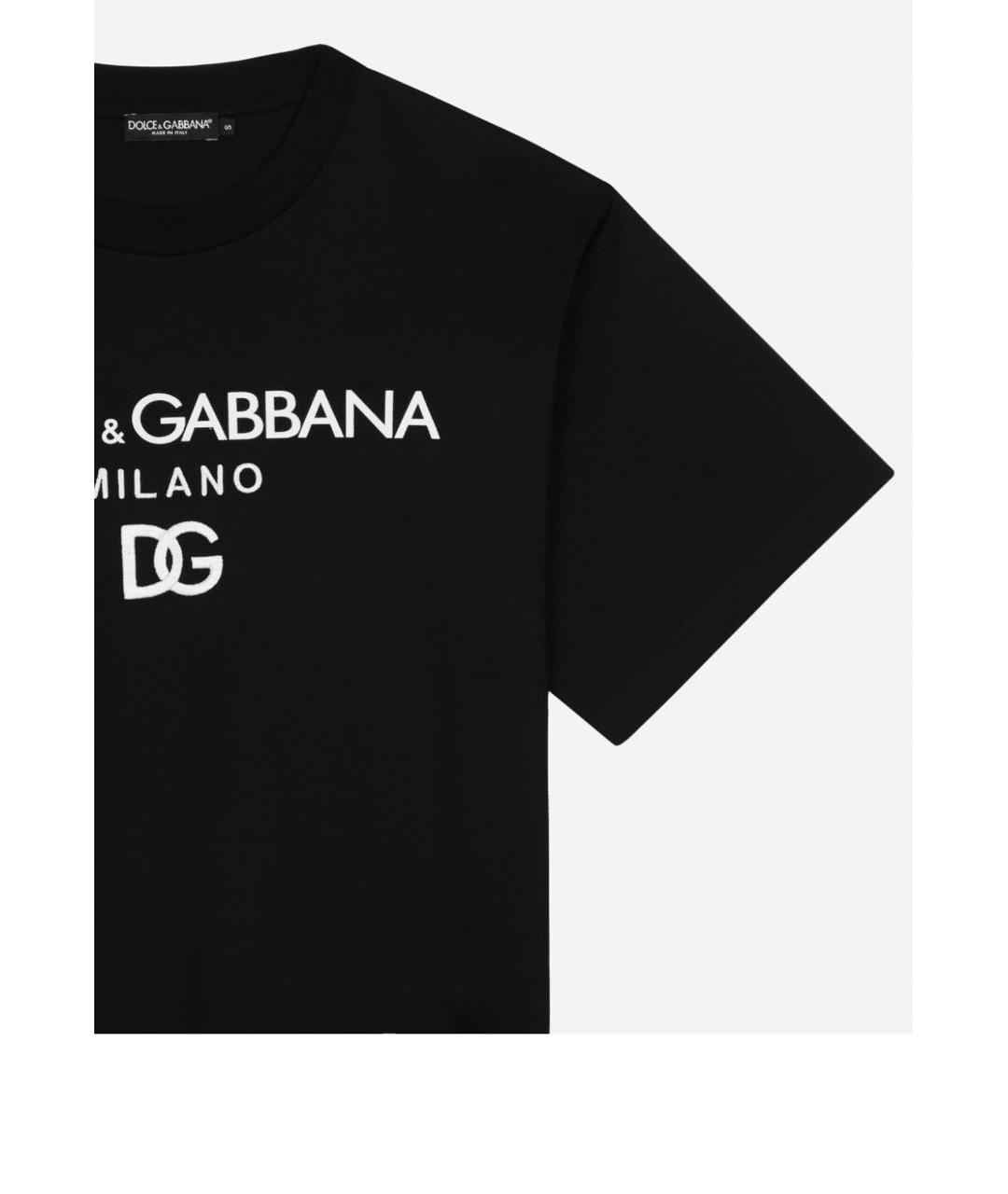 DOLCE&GABBANA Черная хлопковая футболка, фото 4