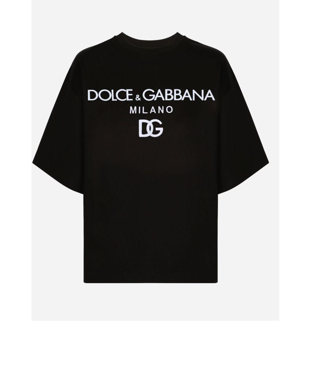 DOLCE&GABBANA Черная хлопковая футболка, фото 8