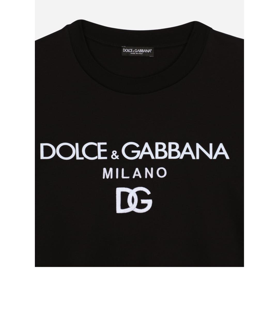 DOLCE&GABBANA Черная хлопковая футболка, фото 3