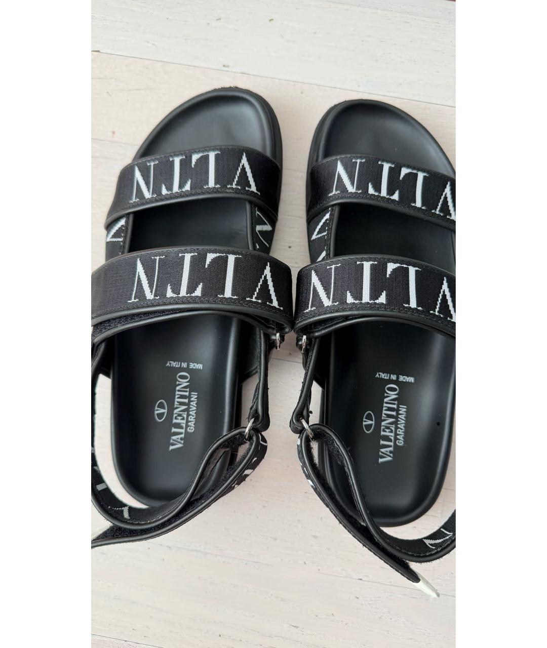 VALENTINO Черные кожаные сандалии, фото 3