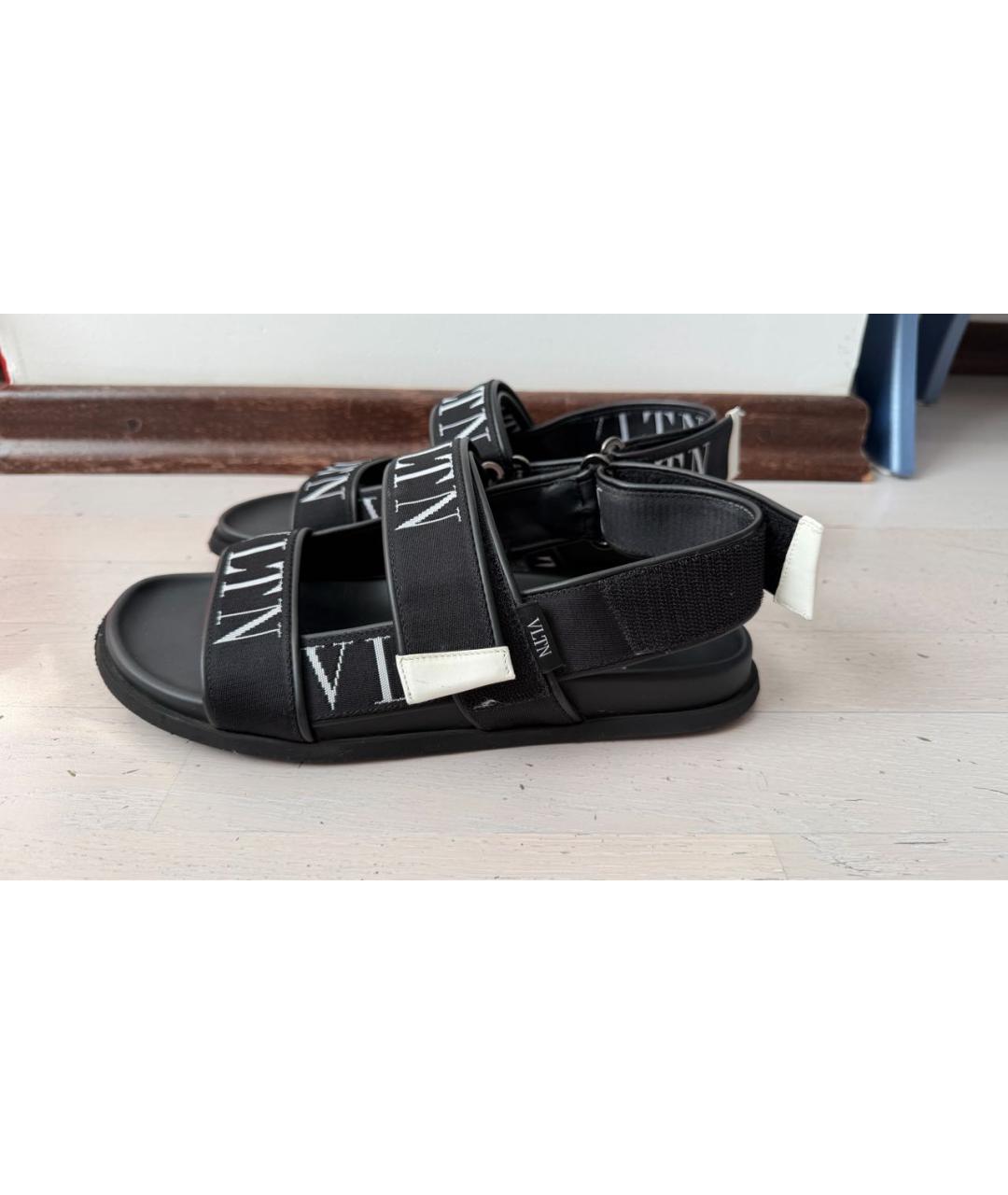 VALENTINO Черные кожаные сандалии, фото 6