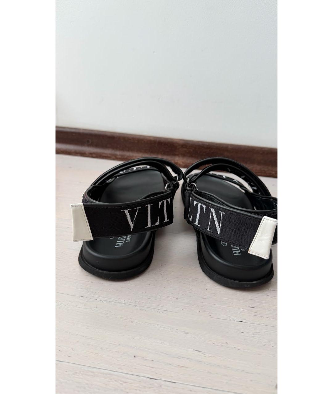 VALENTINO Черные кожаные сандалии, фото 4