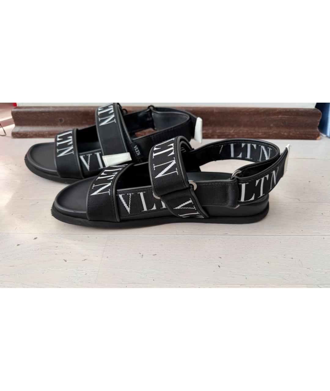 VALENTINO Черные кожаные сандалии, фото 5