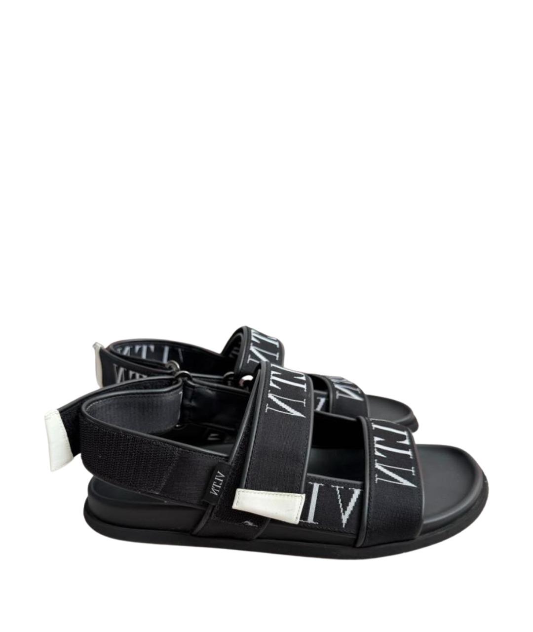VALENTINO Черные кожаные сандалии, фото 1