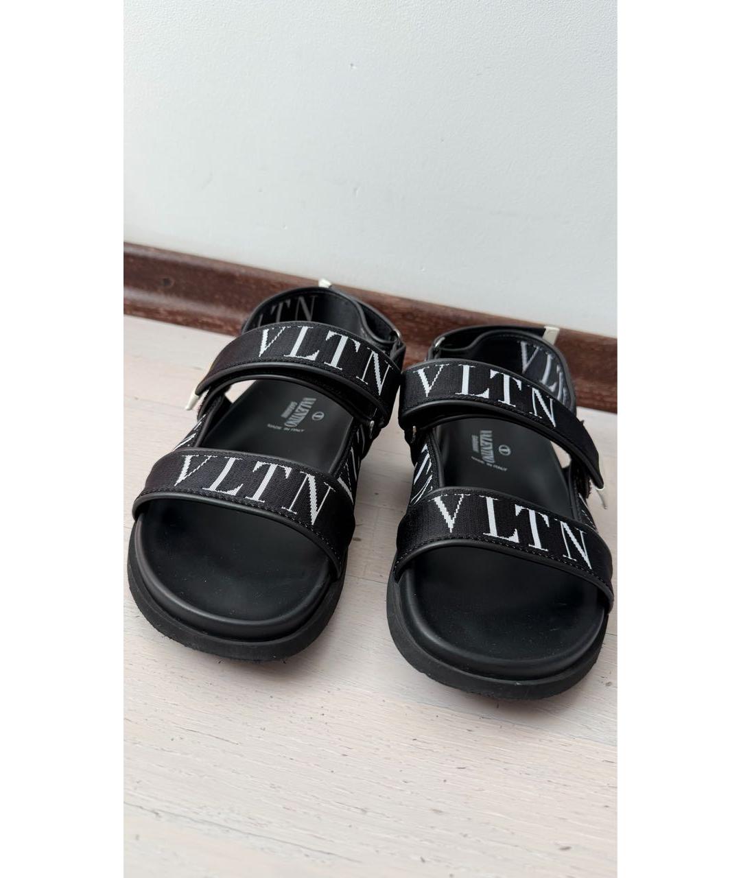 VALENTINO Черные кожаные сандалии, фото 2
