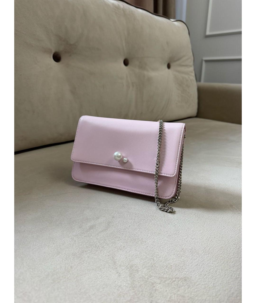 CHRISTIAN DIOR Розовая кожаная сумка через плечо, фото 2
