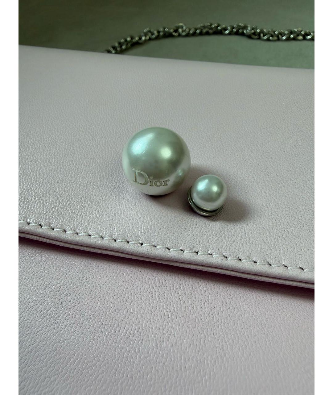 CHRISTIAN DIOR Розовая кожаная сумка через плечо, фото 7