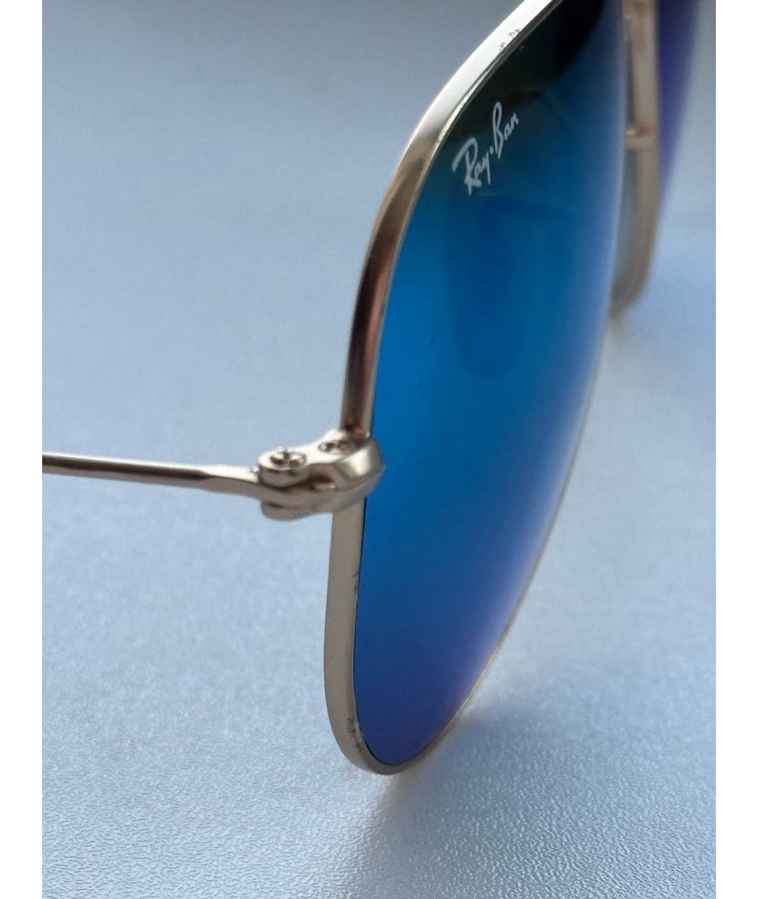 RAY BAN Голубые металлические солнцезащитные очки, фото 3
