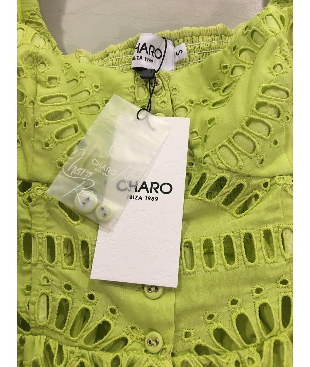 CHARO RUIZ Салатовый хлопковый сарафан, фото 3