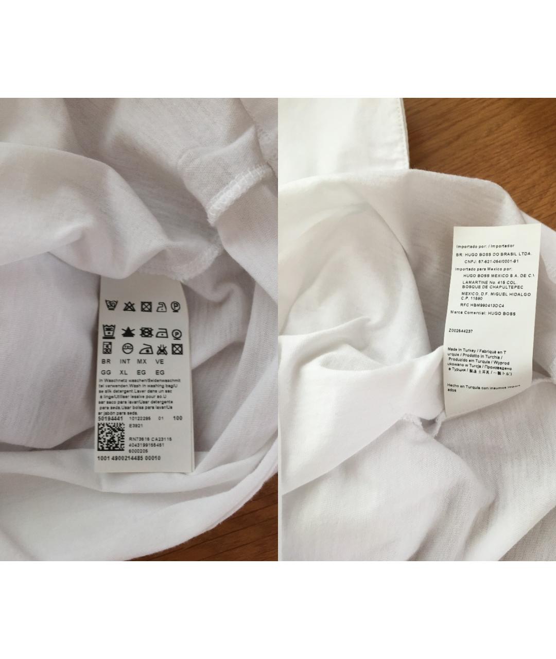 HUGO BOSS Белая хлопковая футболка, фото 4