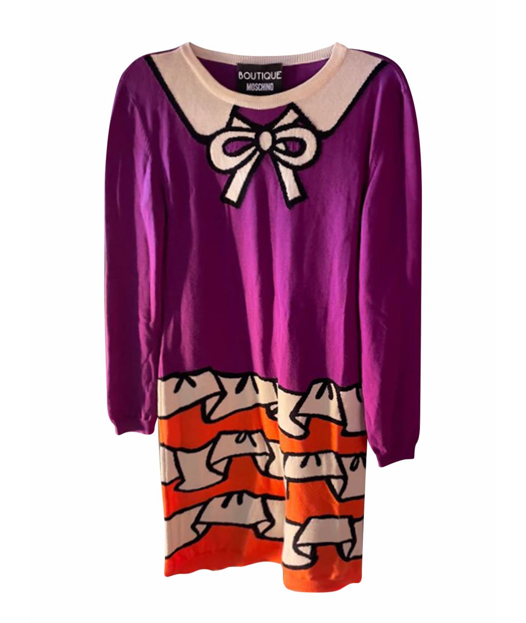 BOUTIQUE MOSCHINO Мульти шерстяное платье, фото 1