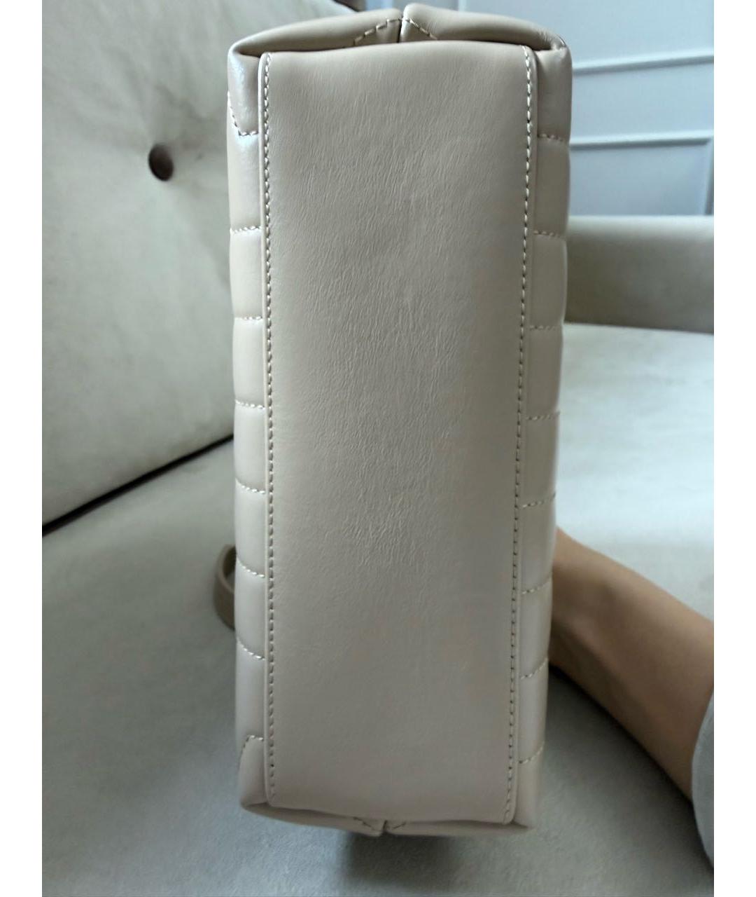 SAINT LAURENT Бежевая кожаная сумка через плечо, фото 4