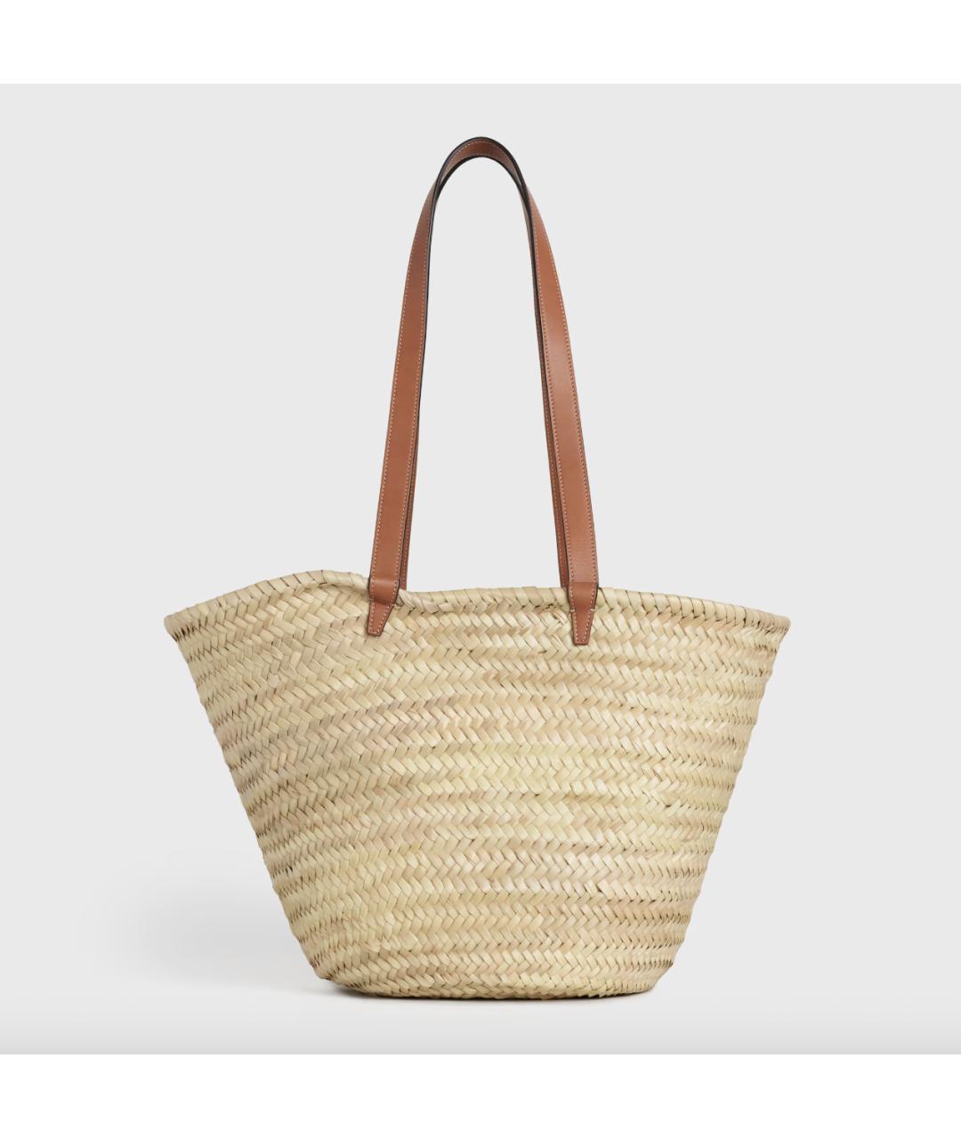 CELINE Бежевая пелетеная сумка тоут, фото 4