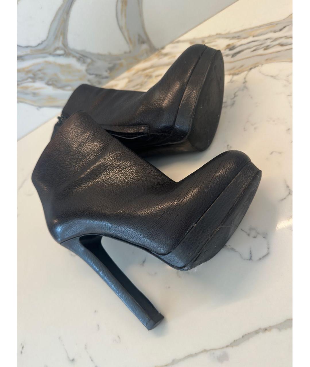 ALEXANDER MCQUEEN Черные кожаные ботильоны, фото 7
