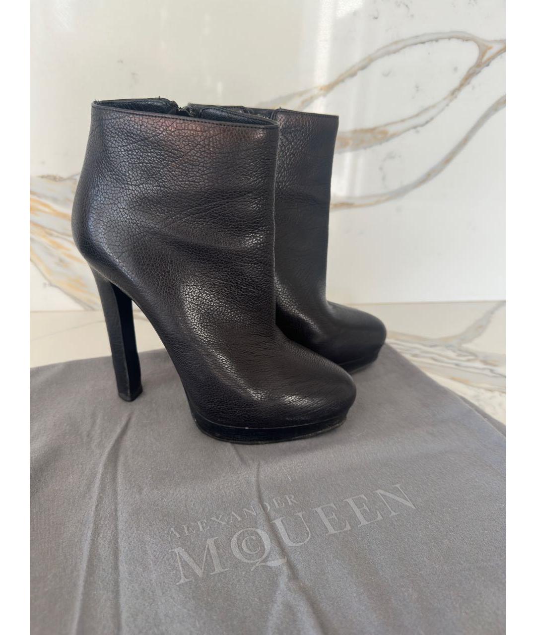 ALEXANDER MCQUEEN Черные кожаные ботильоны, фото 5