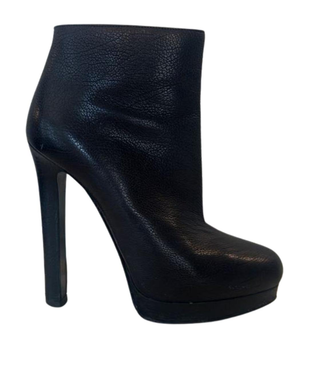 ALEXANDER MCQUEEN Черные кожаные ботильоны, фото 1