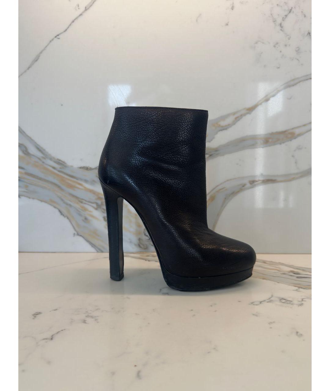 ALEXANDER MCQUEEN Черные кожаные ботильоны, фото 9