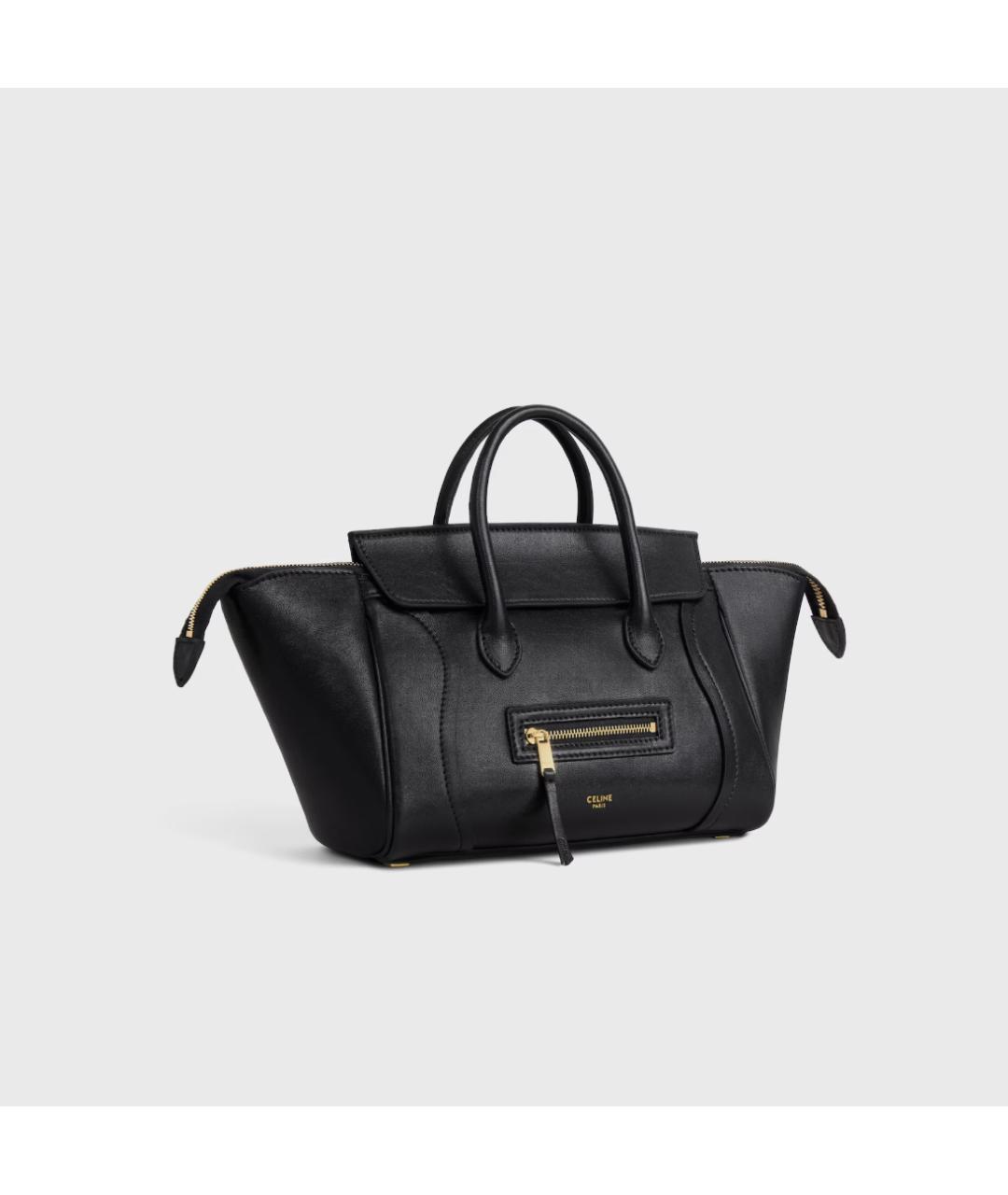 CELINE Черная кожаная сумка тоут, фото 5