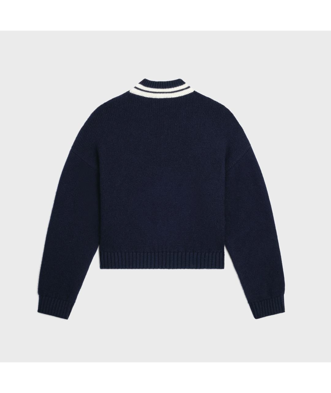 CELINE Темно-синий кашемировый джемпер / свитер, фото 2