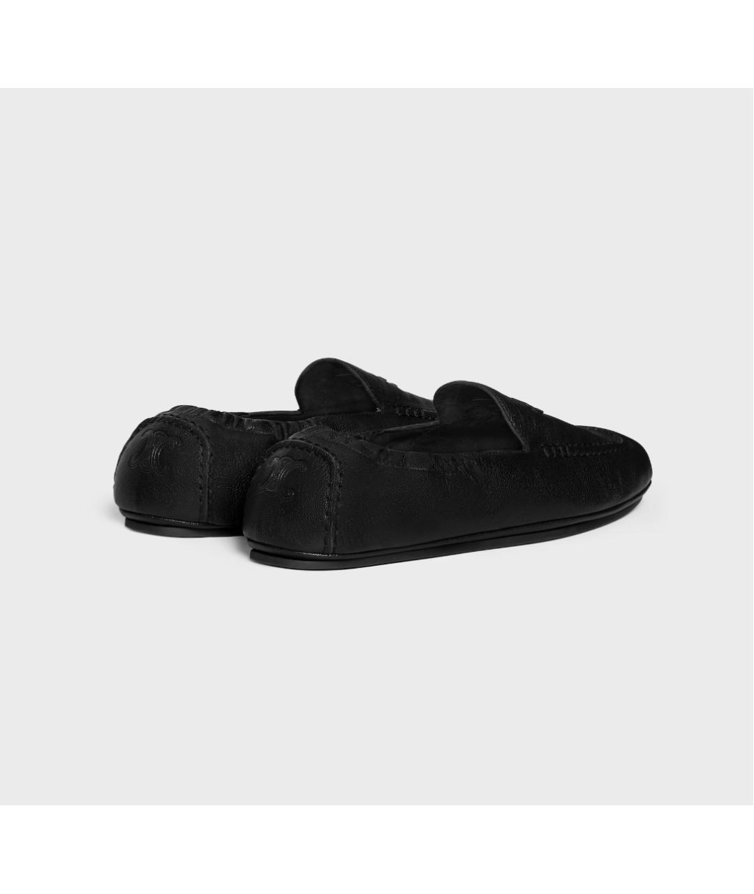 CELINE Черные кожаные мокасины, фото 5