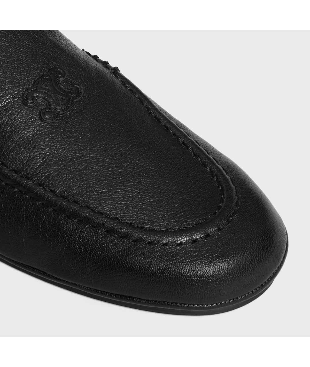 CELINE Черные кожаные мокасины, фото 6