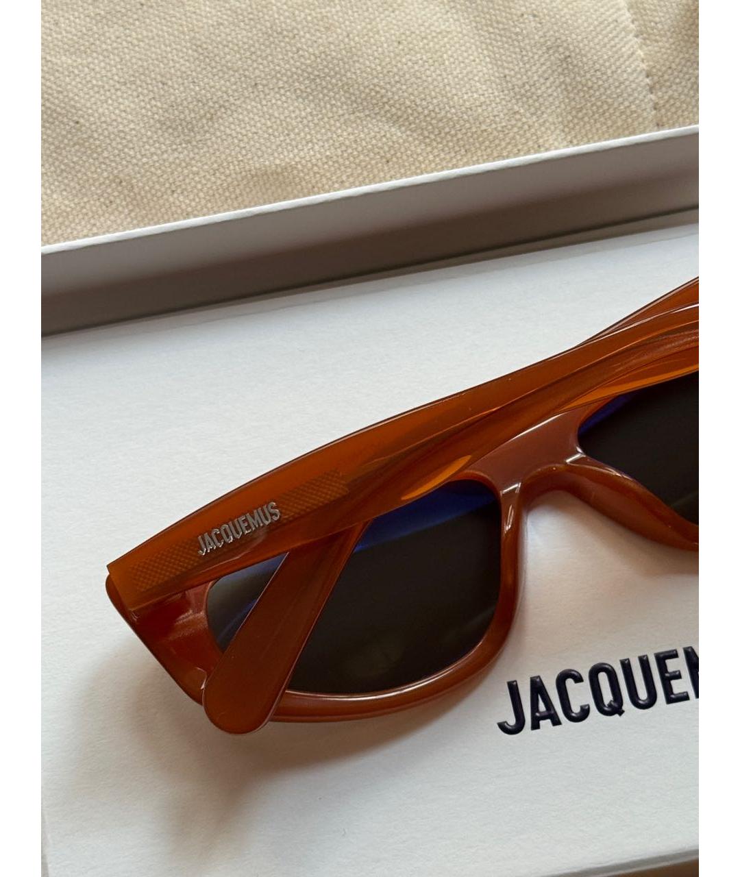 JACQUEMUS Оранжевое пластиковые солнцезащитные очки, фото 4
