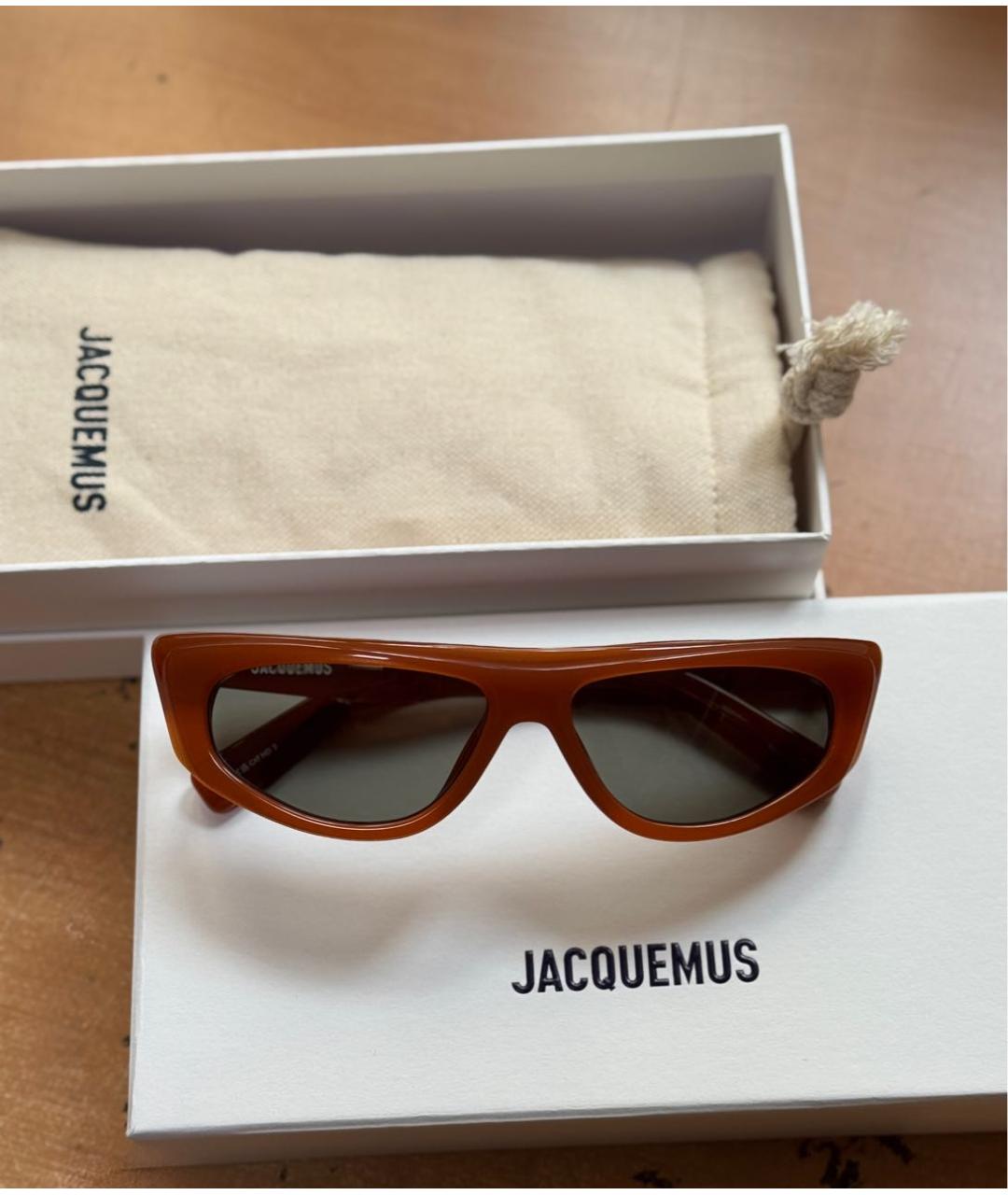 JACQUEMUS Оранжевое пластиковые солнцезащитные очки, фото 2