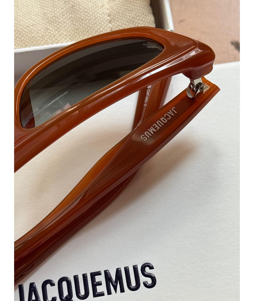 JACQUEMUS Оранжевое пластиковые солнцезащитные очки, фото 3