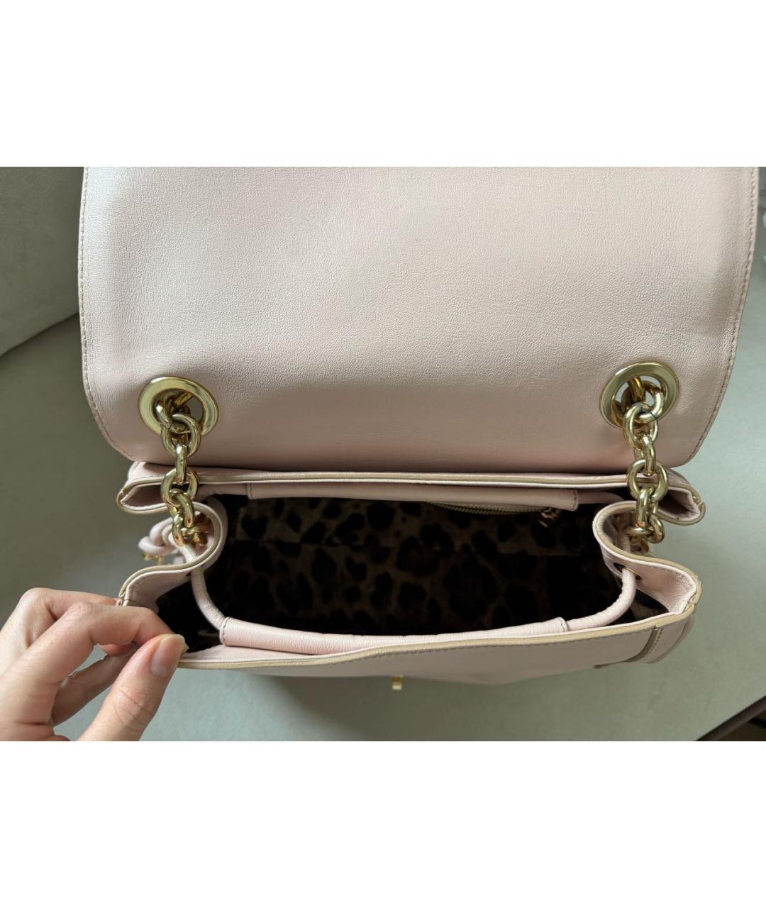 DOLCE&GABBANA Розовая кожаная сумка через плечо, фото 4