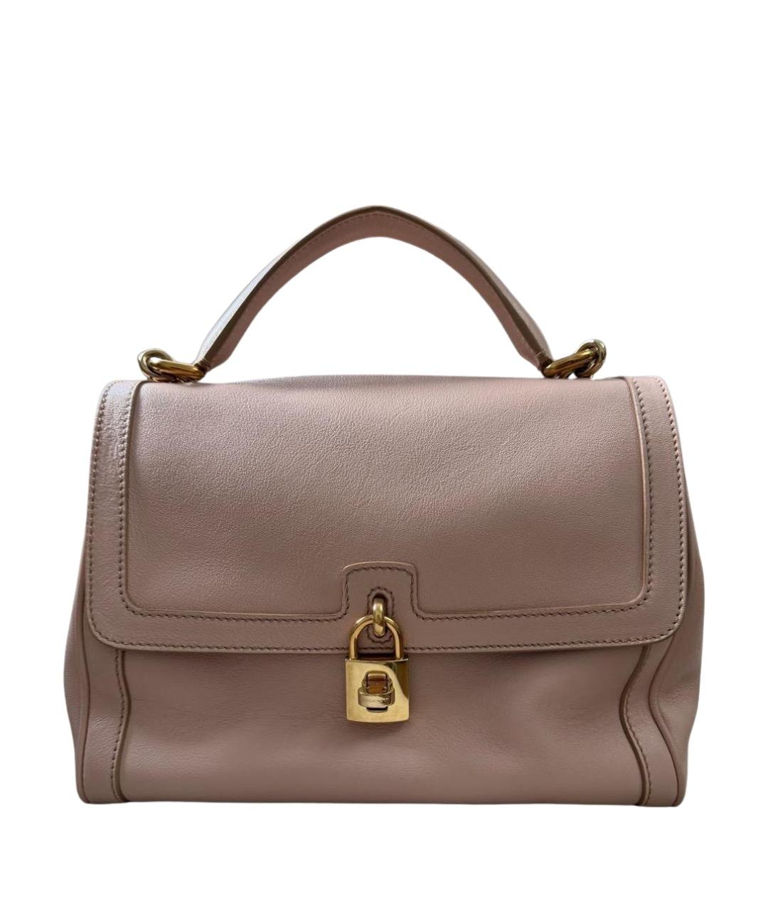 DOLCE&GABBANA Розовая кожаная сумка через плечо, фото 1