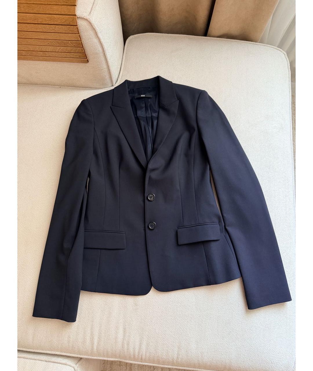 HUGO BOSS Темно-синий шерстяной жакет/пиджак, фото 5