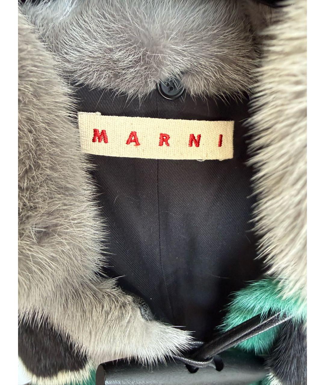 MARNI Зеленый меховой жилет, фото 3