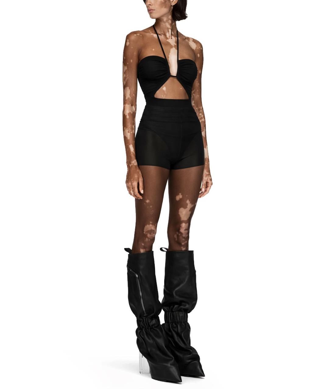 RICK OWENS Черные полиамидовые шорты, фото 2