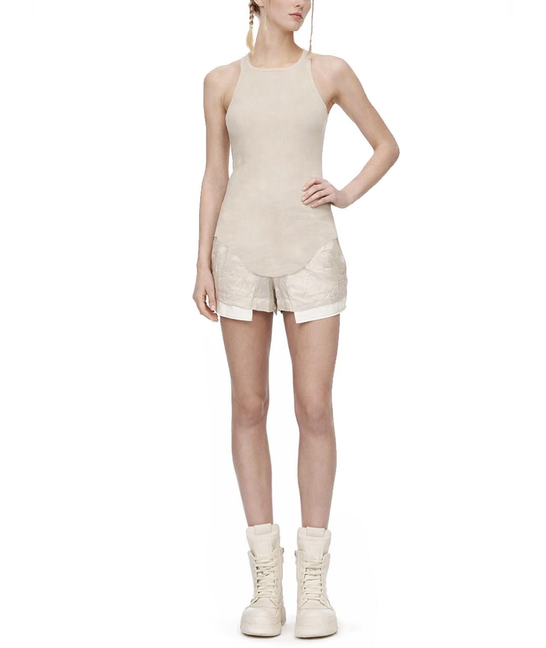 RICK OWENS Бежевая хлопковая майка, фото 2