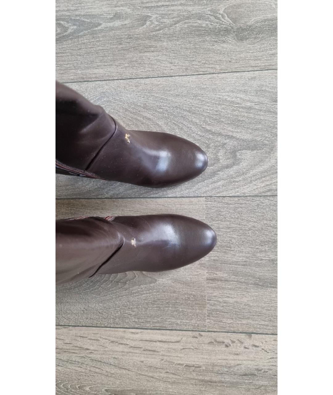 PATRIZIA PEPE Коричневые кожаные сапоги, фото 3