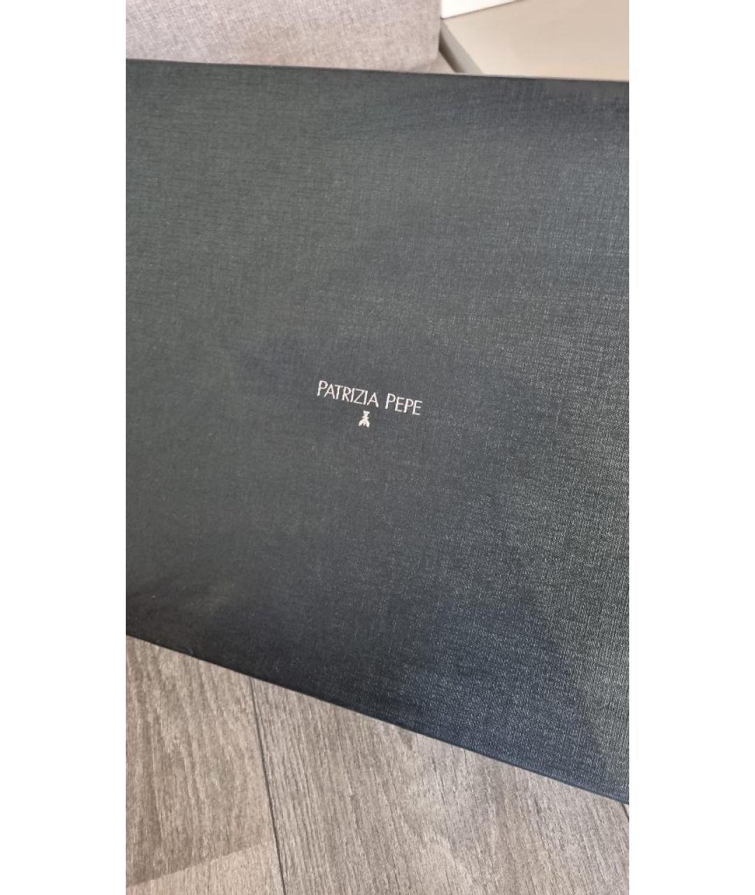 PATRIZIA PEPE Коричневые кожаные сапоги, фото 8