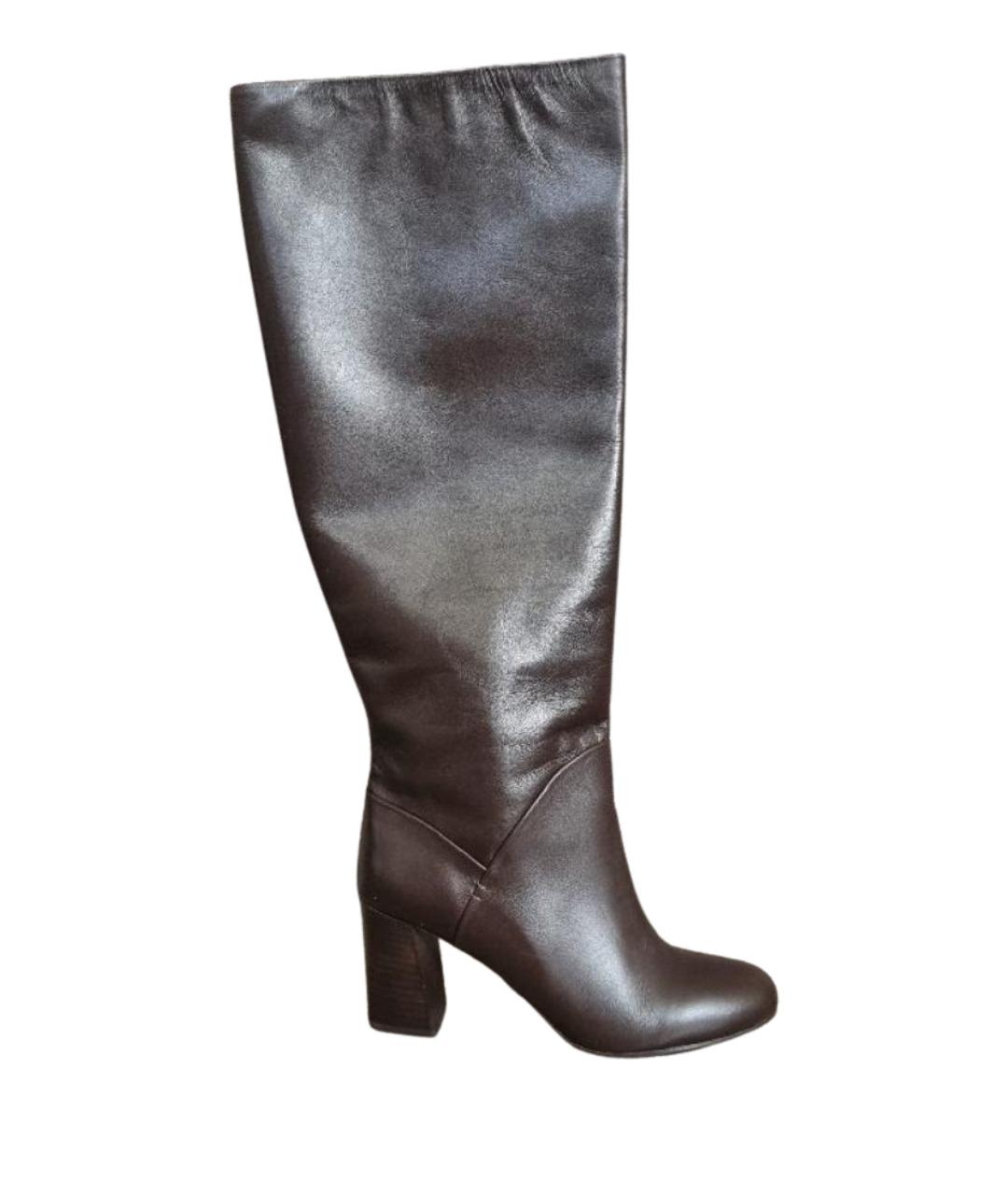 PATRIZIA PEPE Коричневые кожаные сапоги, фото 1