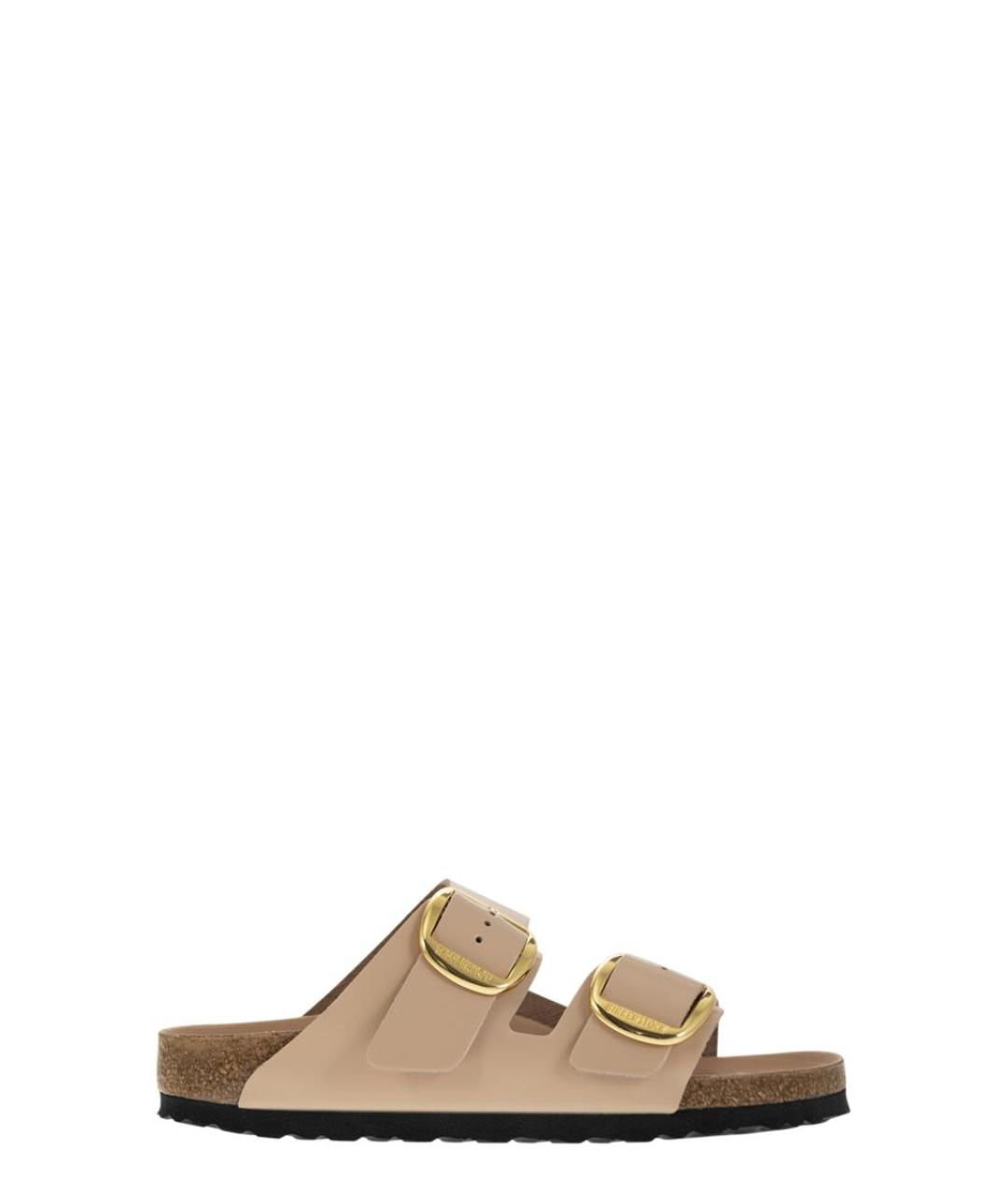 BIRKENSTOCK Бежевые кожаные сандалии, фото 1