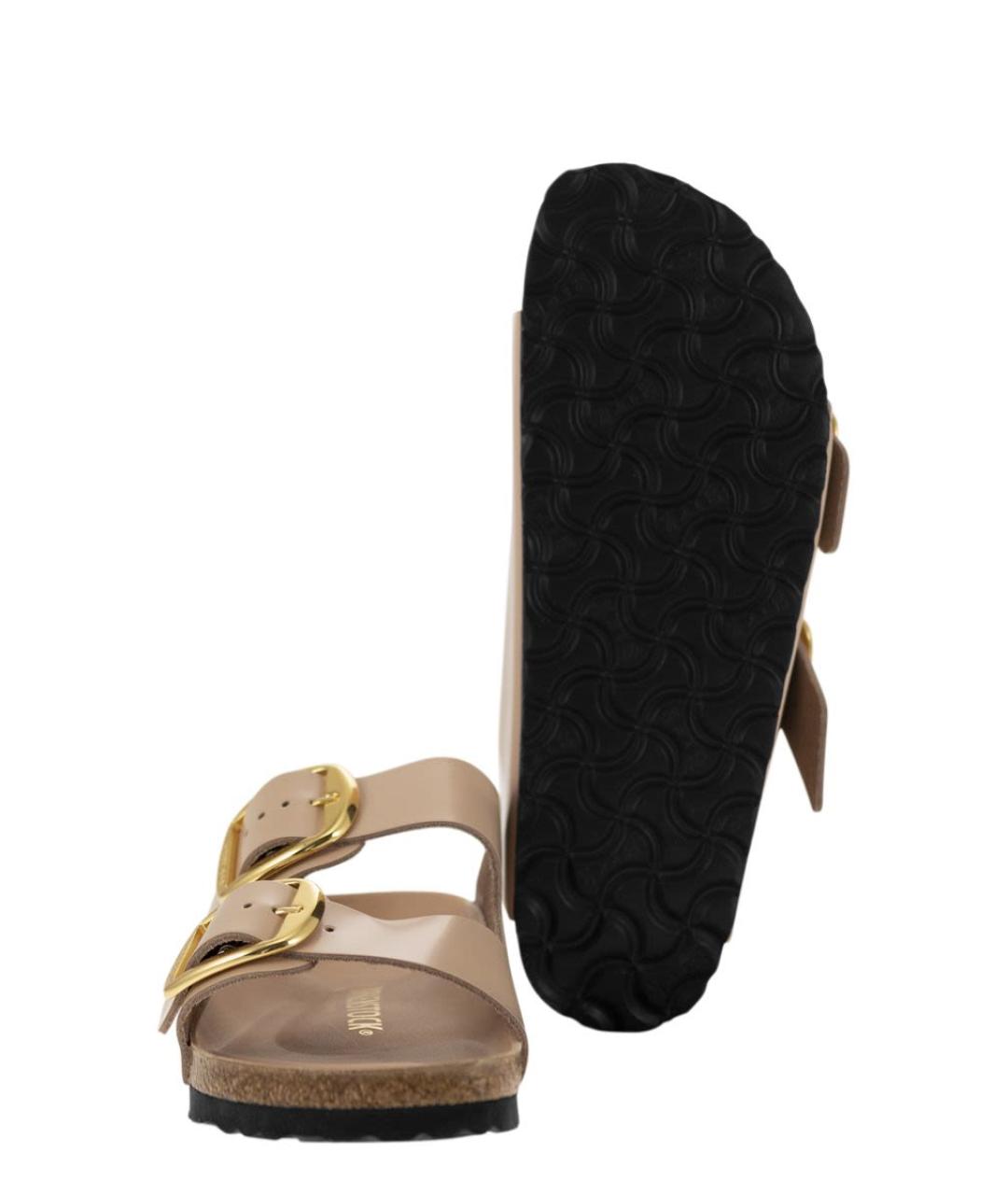 BIRKENSTOCK Бежевые кожаные сандалии, фото 5