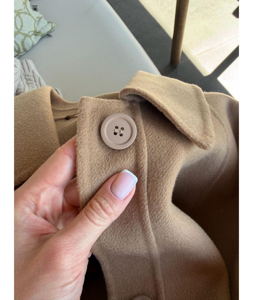 MAX MARA Бежевое шерстяное пальто, фото 7