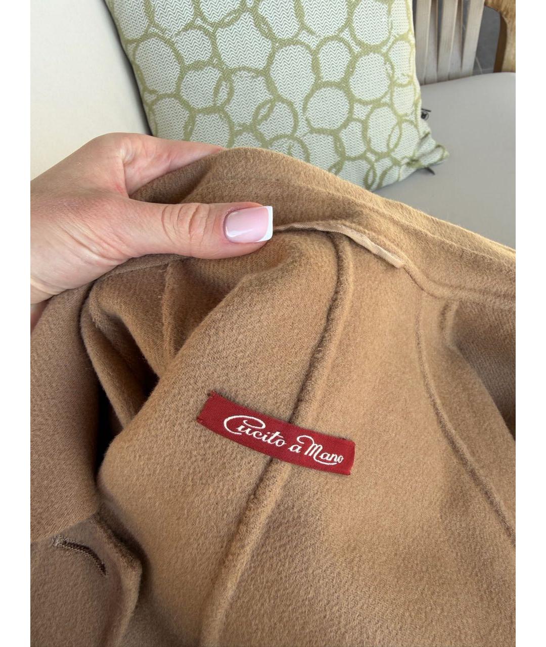 MAX MARA Бежевое шерстяное пальто, фото 4