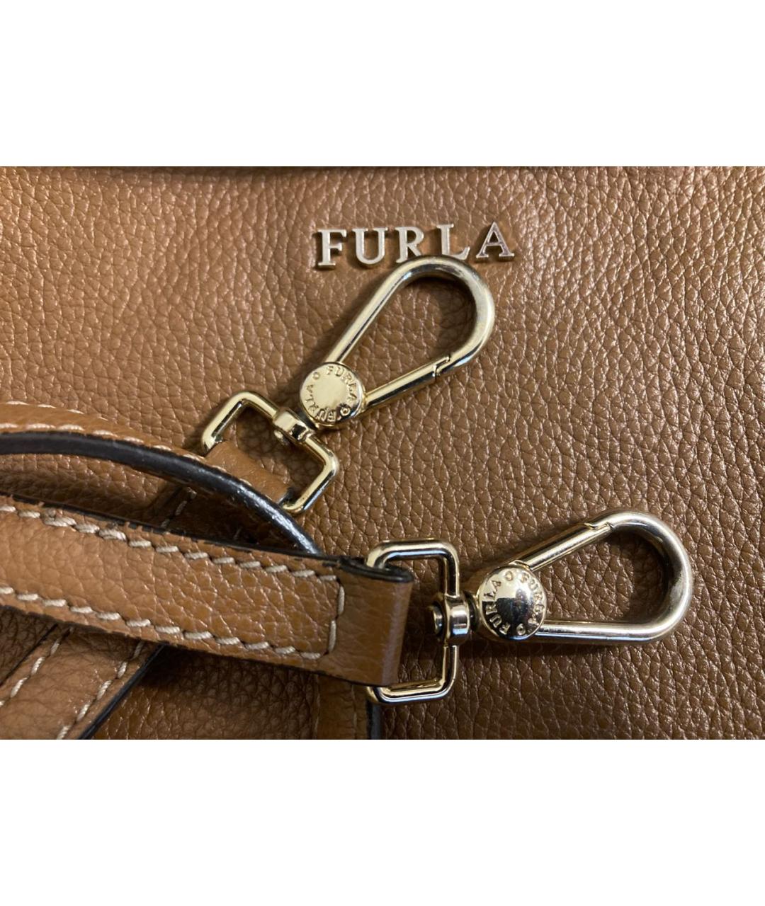 FURLA Коричневая кожаная сумка через плечо, фото 3