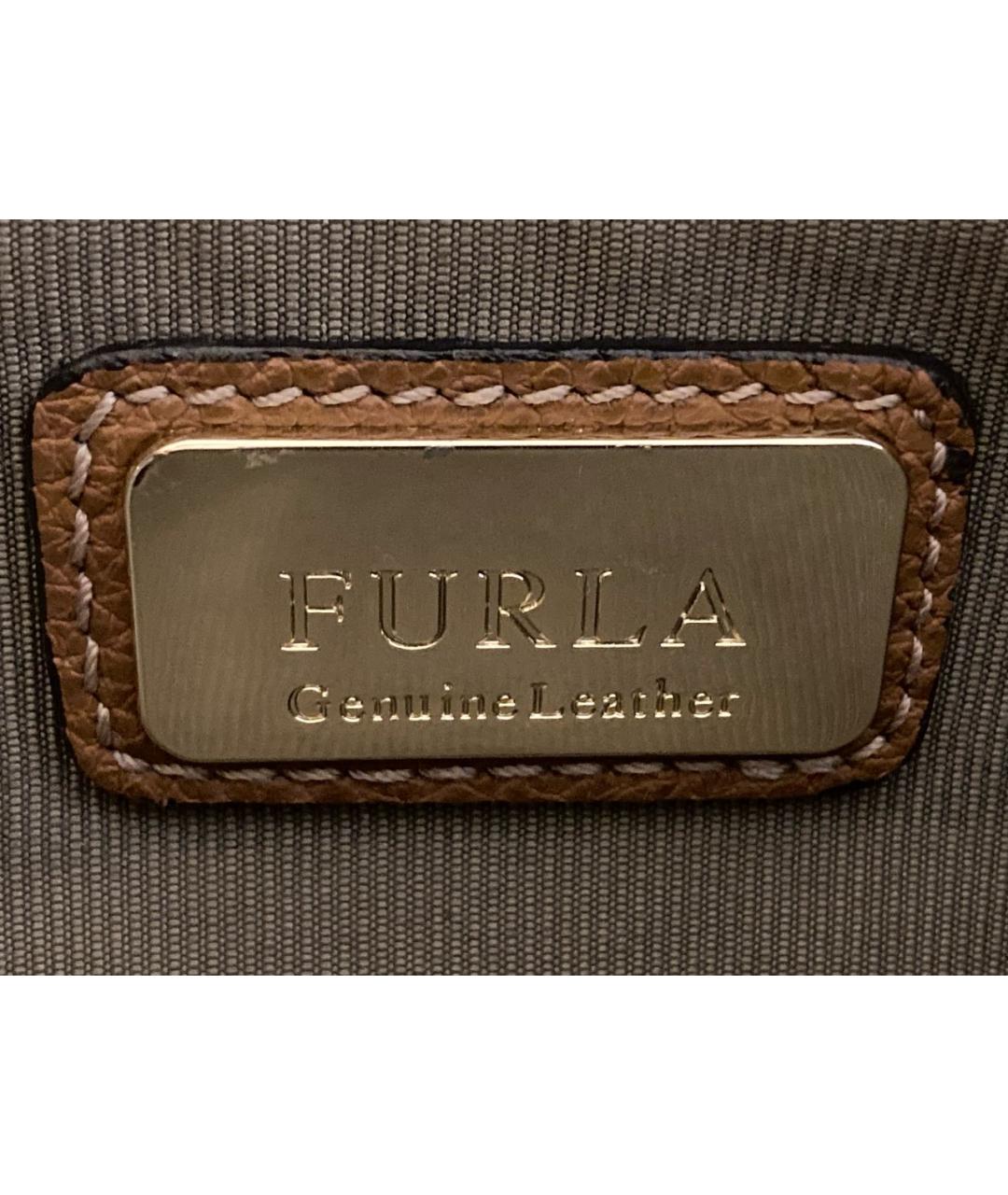 FURLA Коричневая кожаная сумка через плечо, фото 4